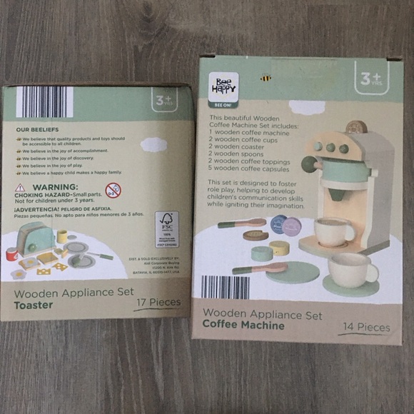 NIB ALDI Bee Happy Wooden Appliance Coffeemaker & Toaster Breakfast Bundle - Picture 4 of 7